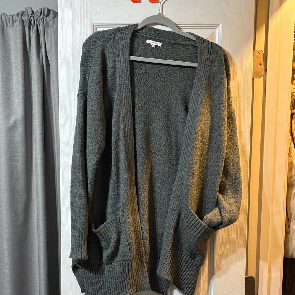 Maurices Charcoal Open-Front Cardigan
